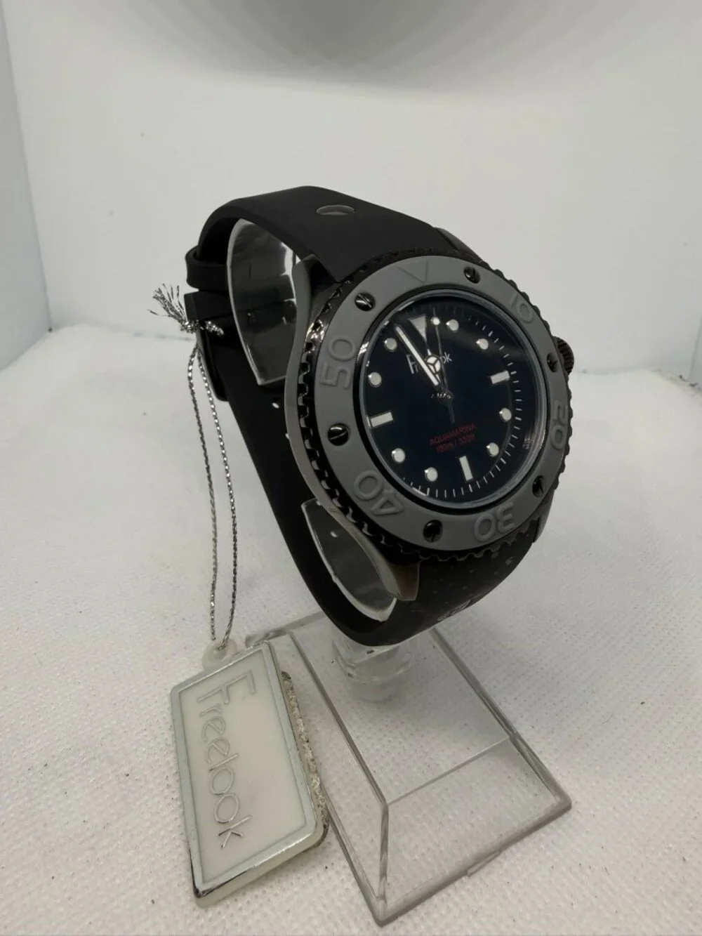 Freelook Aquamarina Mens Black Grey Diver Sport 41mm 100M Watch HA9035B/3